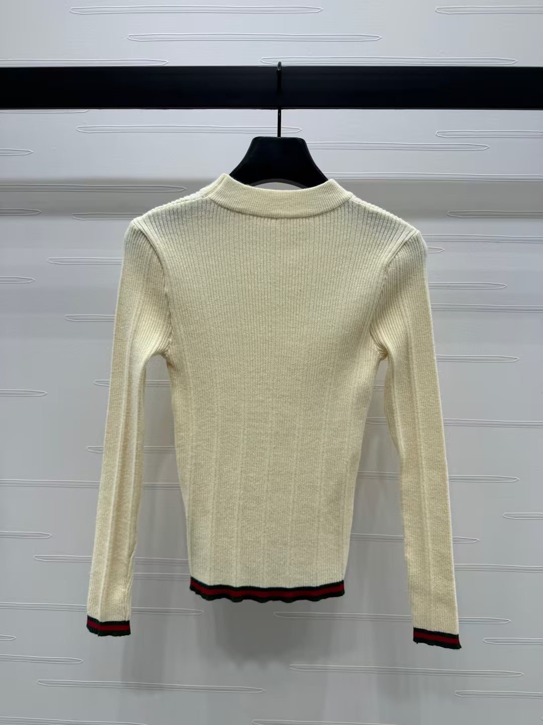 WDYW丨Designer Replica GUC** Color Blocking Collar Knitted Long Sleeved Shirt