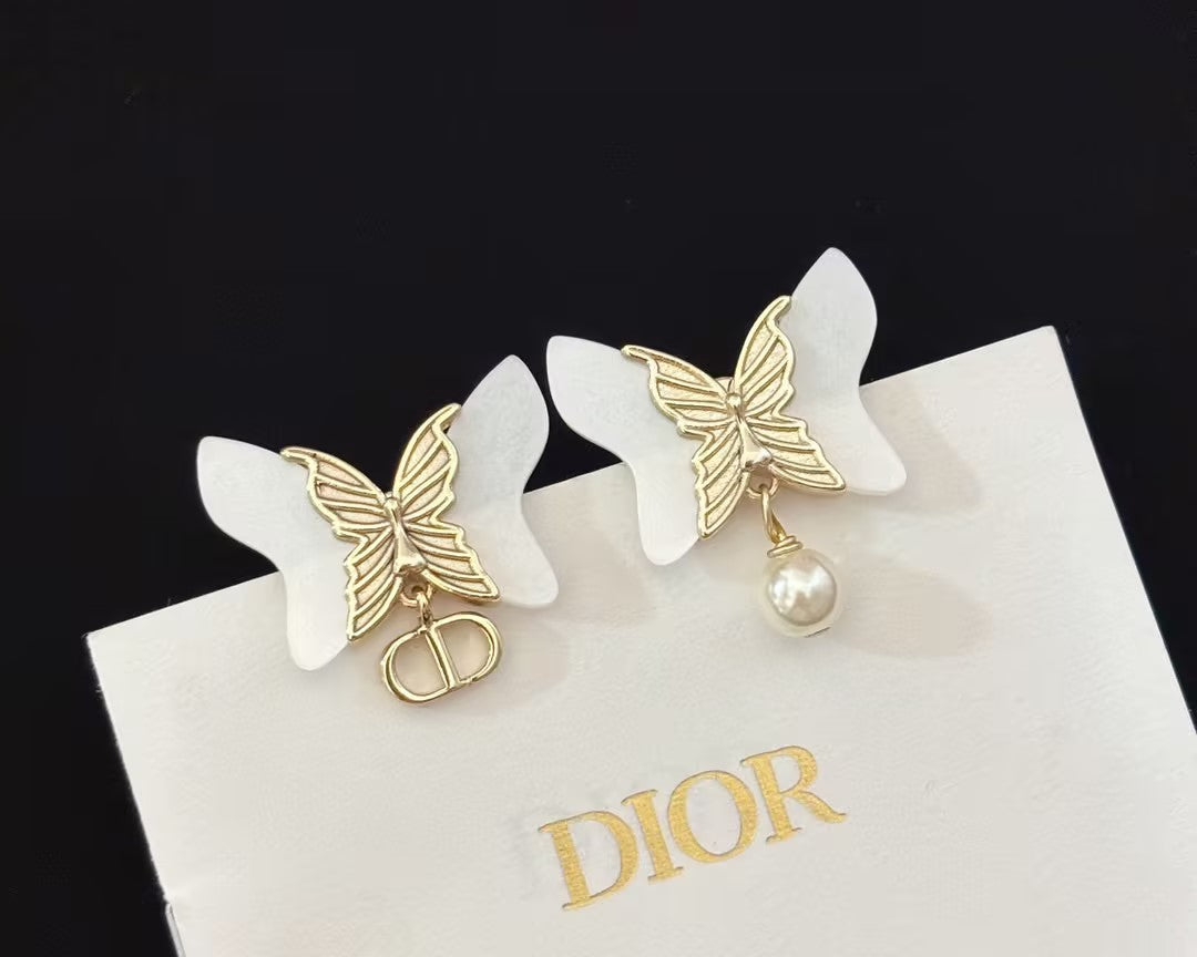 WDYW丨Designer Replica Di** Platinum Butterfly Earrings