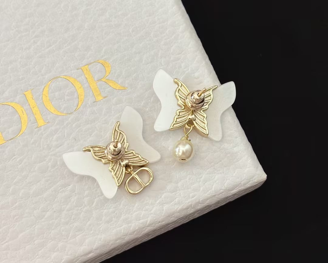 WDYW丨Designer Replica Di** Platinum Butterfly Earrings