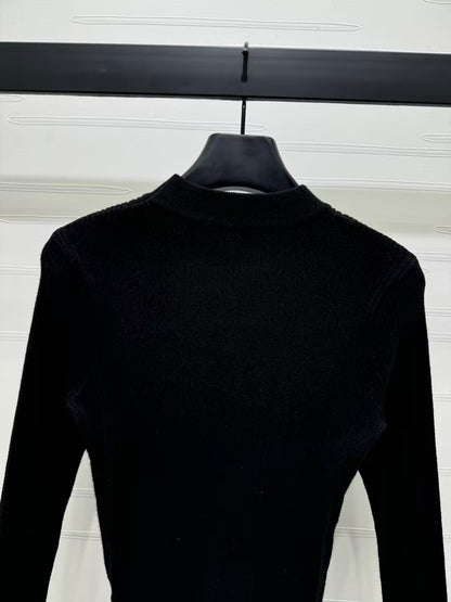 WDYW丨Designer Replica GUC** Color Blocking Collar Knitted Long Sleeved Shirt