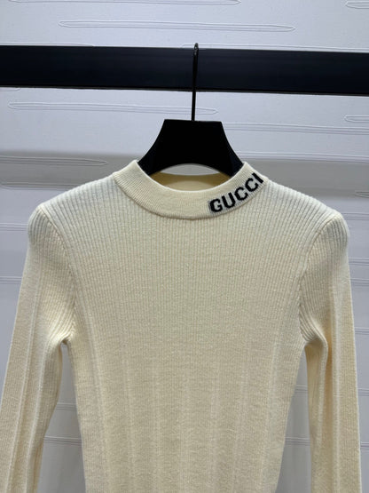 WDYW丨Designer Replica GUC** Color Blocking Collar Knitted Long Sleeved Shirt