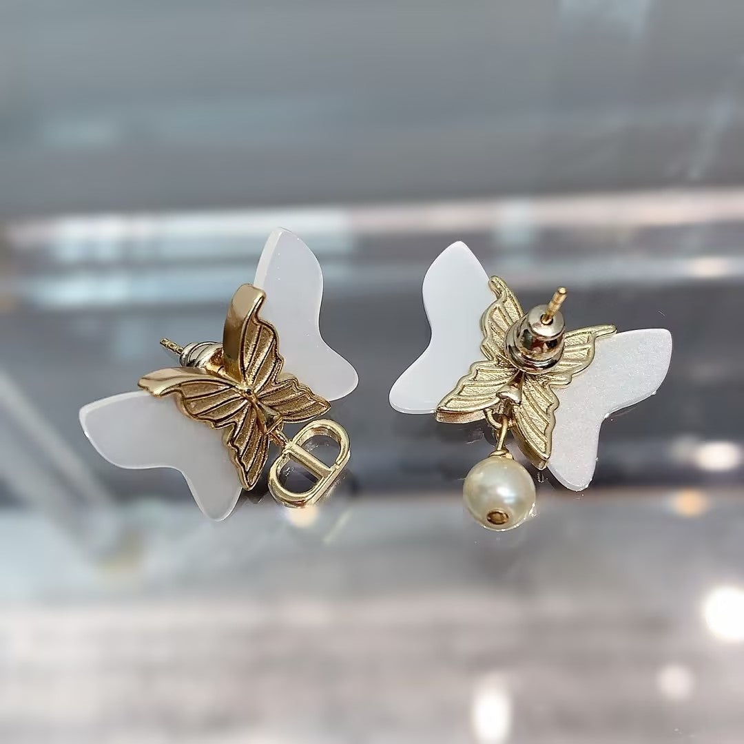 WDYW丨Designer Replica Di** Platinum Butterfly Earrings