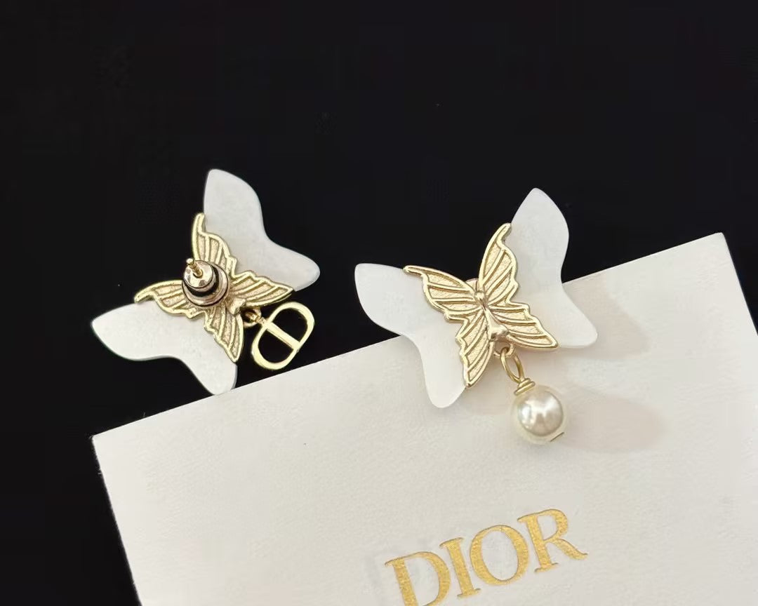 WDYW丨Designer Replica Di** Platinum Butterfly Earrings