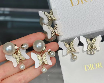 WDYW丨Designer Replica Di** Platinum Butterfly Earrings